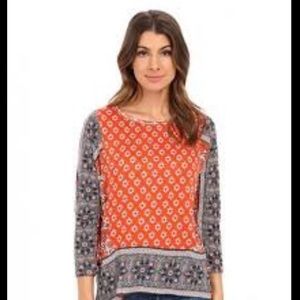 Lucky Brand Border Print Top